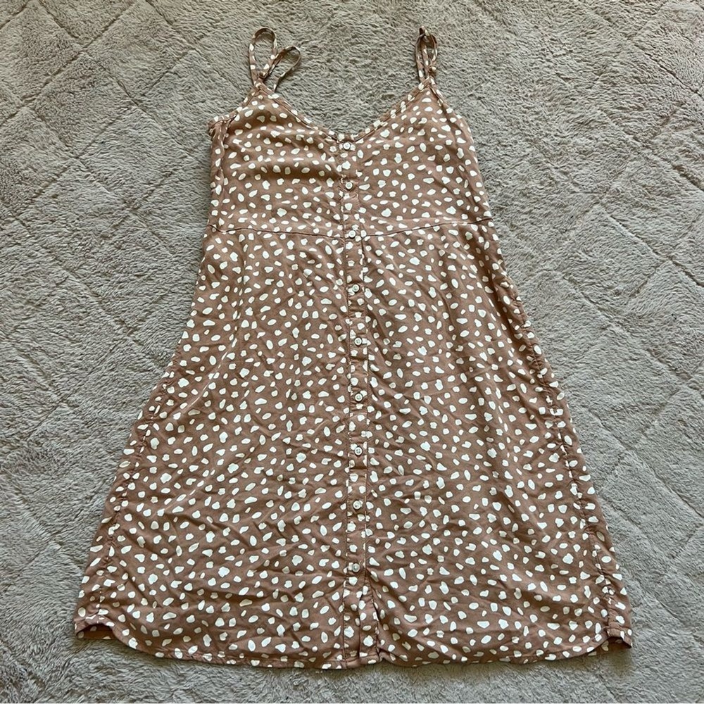 Aerie Polka Dot Smocked Mini Dress Preppy Cottage Coquette Minimalist Size M